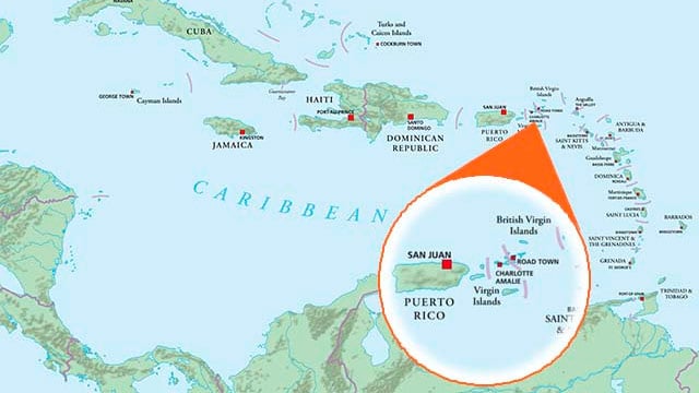 Us Virgin Islands World Map Where is the U.S. Virgin Islands: Geography